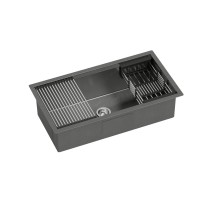 Cefito 81x45CM Stainless Steel Kitchen Sink, Single Bowl, with Drain Rack & Basket, Scratch-Resistant, R10 Corners