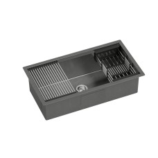 Cefito 81x45CM Stainless Steel Kitchen Sink, Single Bowl, with Drain Rack & Basket, Scratch-Resistant, R10 Corners Cefito 81x45CM Stainless Steel Kitchen Sink, Single Bowl, with Drain Rack & Basket, Scratch-Resistant, R10 Corners