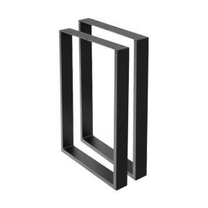 Artiss Metal Table Legs Set of 2, Rectangular 71x50cm, Heavy-Duty Iron, Black, Industrial DIY Furniture Support