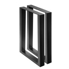 Artiss Metal Table Legs Set of 2 - DIY Rectangular Design, 71x65cm, Black, Rust-Resistant Iron, Industrial Style