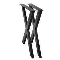 Artiss Metal Table Legs Set of 2, X-Shaped, 71x60cm, Black Iron, Industrial Style, Heavy Duty, DIY Furniture Upgrade