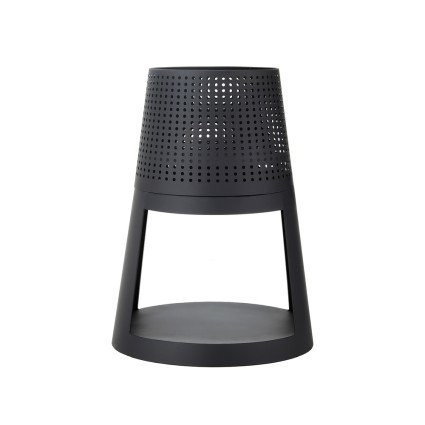 Grillz Fire Pit Deep Bowl Iron Outdoor Fireplace, 51.5x51.5x73cm, Mesh Screen, Built-in Log Storage, Black