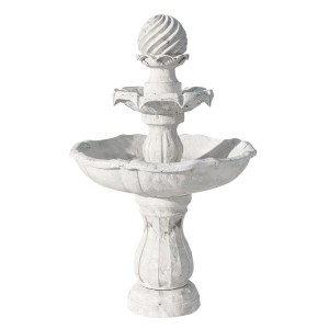 Gardeon Solar Water Feature 3-Tier Fountain, Polyresin Ivory, 93CM, with Pump Kit, Indoor/Outdoor Bird Bath Decor