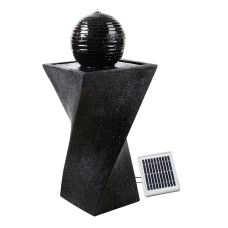 Gardeon Solar Water Feature: Twisted Fountain with LED Light Bird Bath, Durable Polyresin, Eco-Friendly, 85CM, Black Gardeon Solar Water Feature: Twisted Fountain with LED Light Bird Bath, Durable Polyresin, Eco-Friendly, 85CM, Black