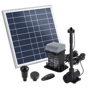 Gardeon Solar Pond Pump with Battery Kit, LED Lights, 610L/H Flow, Adjustable Height, Dual Nozzles, Indoor/Outdoor Use