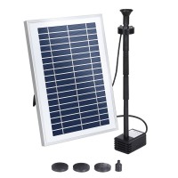 Gardeon Solar Pond Pump Submersible Water Fountain with Battery, LED Lights, Adjustable Height & 4 Nozzle Options