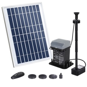 Gardeon Solar Pond Pump Fountain Kit with LED Lights, 5.2FT Lift, Remote Controlled, Battery Backup, 270L/H Flow