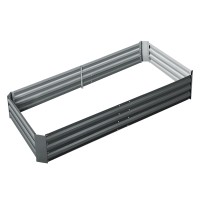 Green Fingers 180x90cm Galvanised Steel Raised Garden Bed - Rustproof, Durable Planter Box for Vegetables & Herbs