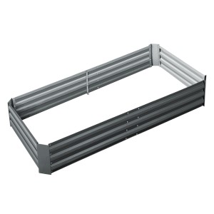 Green Fingers 180x90cm Galvanised Steel Raised Garden Bed - Rustproof, Durable Planter Box for Vegetables & Herbs