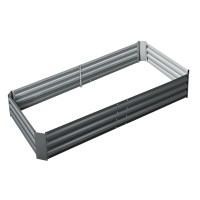 Green Fingers 210x90cm Raised Garden Bed - Durable Galvanised Steel Planter with Rounded Edges, Anti-Rust, Easy Assembly