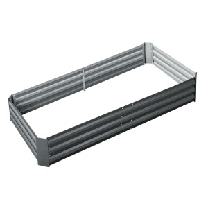 Green Fingers 210x90cm Raised Garden Bed - Durable Galvanised Steel Planter with Rounded Edges, Anti-Rust, Easy Assembly
