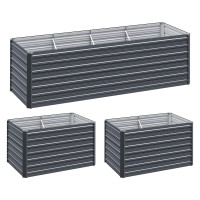 Green Fingers Galvanised Raised Garden Bed 240x80x77cm - Sturdy, Rustproof Planter Box for Vegetables, Herbs & Flowers