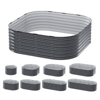 Greenfingers 9-in-1 Modular Raised Garden Bed, Galvanised Steel, 0.5mm, Corrosion-Resistant, Easy Assembly, 45cm High