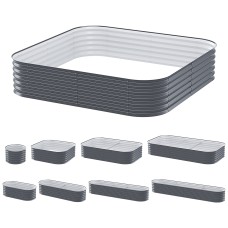 Greenfingers 9-in-1 Modular Planter Box, 40cm Height - Galvanised Steel, Rustproof, Easy Assembly, Versatile Sizes