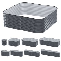 Greenfingers Modular Garden Bed 9-in-1, 56cm Height, Galvanised Steel, Rustproof, Easy Assembly, Grow Veggies & Herbs