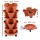 Green Fingers Brick Red 5-Tier Stackable Garden Planter with Auto Drainage for Herbs & Succulents, 35x35x75cm