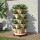Green Fingers 5-Tier Vertical Garden Bed, Beige - Stackable Planters with Automatic Drainage, 35x35x75cm, Mobile Casters