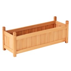 Greenfingers Wooden Raised Garden Bed 90x30x33cm - Eco-Friendly Fir Wood Planter Box for Vegetables & Flowers