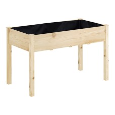 Greenfingers 120x60x80cm Elevated Wooden Garden Bed - Durable Fir Wood Planter Box with Liner, Easy Assembly