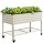 Green Fingers Mobile Raised Garden Bed 115cm White Elevated Planter 81cm Height with Wheels and Shelf
