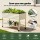 Green Fingers Mobile Raised Garden Bed 115cm White Elevated Planter 81cm Height with Wheels and Shelf
