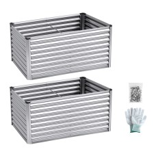 Green Fingers 2-in-1 Modular Galvanised Raised Garden Bed 240x80x60cm Rust Resistant Large Planter Box