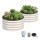 Green Fingers Round Galvanised Raised Garden Bed 2 Pack 60cm x 30cm White Rust Resistant Metal Planters