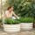 Green Fingers Round Galvanised Raised Garden Bed 2 Pack 60cm x 30cm White Rust Resistant Metal Planters