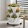 Green Fingers 3 Tier Stackable Vertical Planter Tower with Wheels White Self Watering Strawberry Pot for Indoor Outdoor