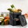 Gardeon 5L Compost Bin Kitchen Countertop Food Waste Caddy Black Ventilated Lid Wooden Handle Galvanised Iron
