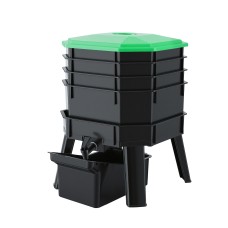 Gardeon 4-Tray Stackable Worm Farm Composter with Liquid Fertiliser Tap Durable Ventilated Kitchen Scrap Processor