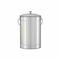 Gardeon 6L Stainless Steel Kitchen Compost Bin Countertop Caddy Ventilated Lid Odour Control Silver Matte