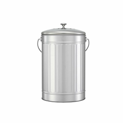 Gardeon 6L Stainless Steel Kitchen Compost Bin Countertop Caddy Ventilated Lid Odour Control Silver Matte
