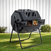 Gardeon 160L Dual Chamber Compost Bin Tumbler Rotating Composter with Sliding Doors and Ventilation System