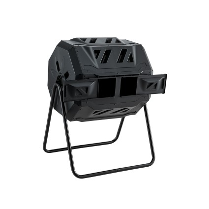Gardeon 160L Dual Chamber Compost Bin Tumbler Rotating Composter with Sliding Doors and Ventilation System