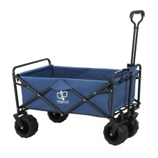 Gardeon 120kg Folding Garden Cart: Durable Steel & 600D Polyester Wagon with 360° Wheels for Camping & Beach