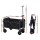 Gardeon Folding Garden Cart: Steel Frame, Oxford Cloth, 360° Wheels, Adjustable Handle, 32kg Capacity, 35x59x58cm, Black