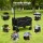 Gardeon Folding Garden Cart: Steel Frame, Oxford Cloth, 360° Wheels, Adjustable Handle, 32kg Capacity, 35x59x58cm, Black