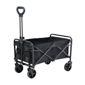 Gardeon Folding Garden Cart: Black Steel Frame, Oxford Cloth, All-Terrain Wheels, 73x49x65.5cm - Perfect for Outdoors