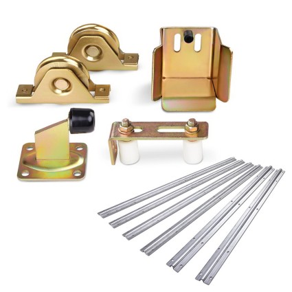 LockMaster Sliding Gate Hardware Kit - Galvanised Steel, 6m U Groove Track, Adjustable for DIY Door Maintenance &amp; Install