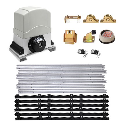 LockMaster Electric Sliding Gate Opener 1200KG, 6M Auto Keypad &amp; Remote, Smooth Start/Stop, Safety Features, IP44 Rated