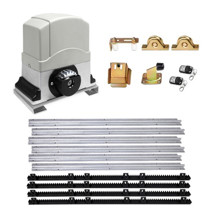 LockMaster Electric Sliding Gate Opener 1200KG, Ultra-Quiet, Galvanised Steel, 4M Rail, Remote &amp; Hardware Kit Included
