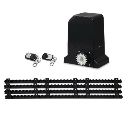 LockMaster Automatic Sliding Gate Opener Kit - 4m Rails, 1000kg Capacity, 370W Motor, Auto-Close, Emergency Release Key