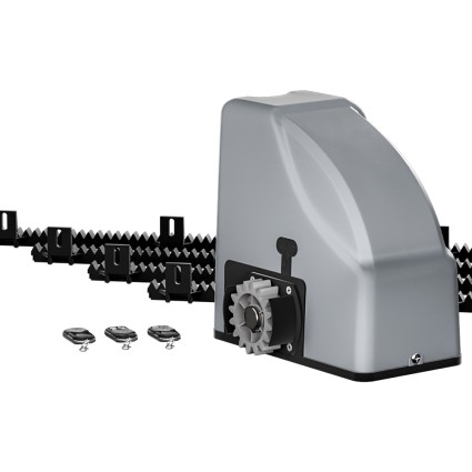 LockMaster 4M 800KG Solar Gate Opener Kit with Safety Stop, Auto-Close, 3 Remotes, IP44 Weather-Resistant Control Box