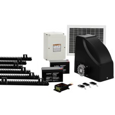 LockMaster Solar-Powered Automatic Sliding Gate Opener Kit, 600KG Capacity, 6M Length, 10W Solar Panel, 3 Remotes