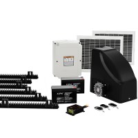 LockMaster Solar-Powered Sliding Gate Opener Kit, 600KG, 6M, with 20W Panel, Remote Control, Auto-Close, 1-Year Warranty
