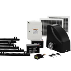 LockMaster Solar-Powered Sliding Gate Opener Kit, 600KG, 6M, with 20W Panel, Remote Control, Auto-Close, 1-Year Warranty