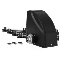 LockMaster Solar-Powered Sliding Gate Opener Kit - 600KG Capacity, 6M Length, 3 Remotes, Auto-Close, Weatherproof