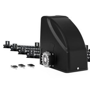 LockMaster Solar-Powered Sliding Gate Opener Kit - 600KG Capacity, 6M Length, 3 Remotes, Auto-Close, Weatherproof