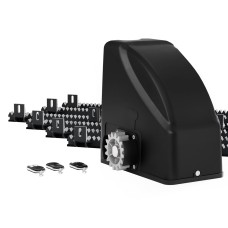 LockMaster Solar-Powered Automatic Sliding Gate Opener Kit, 600KG Capacity, 6M Length, 3 Remotes, Weather Resistant